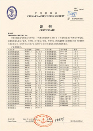 中國船級社 證書